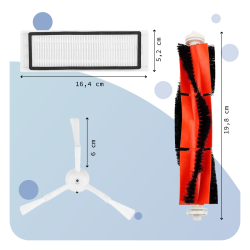 ZESTAW SZCZOTKI FILTRY DO ROBOROCK E20 E25 E35 E4 E5 S50 S60 S65 S5 S6 MAXV